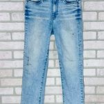 Paige Hoxton Straight Ankle Leg Raw Hem Distressed Jeans Pasadena Wash Size 27 Photo 3