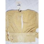 The East Order  Marie Top Lemon Cloud Floral Chiffon Long Sleeve Slit Back Sz (S) Photo 3