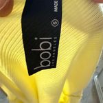 Bobi Women's Yellow Ribbed Scoop Neck Tank Top Size S Casual Photo 1