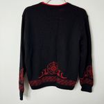 Pendleton  Vintage Wool Cardigan Size Medium Black Red Christmas Made in USA Photo 4