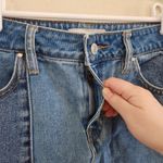 PacSun Y2K Vintage Patchwork Denim Mini Skirt Blue Cotton Raw Hem Size 25 Photo 7