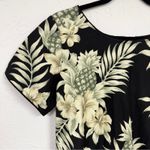 Vintage Hawaiian Reserve Collection Black Green Leaf Print Mini Dress M Shift Size M Photo 1
