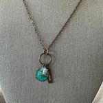 Handmade NEW! Brass Chain & Beachy Theme Charms Pendant Necklace Sand Dollar Turtle Photo 7