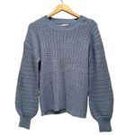 Princess Polly  Blue Peachyo Sweater Oversized Balloon Sleeves Sheer Knit S/M NWT Photo 1