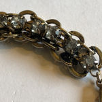 Brass Tone Chunky CZ Rhinestone Boho Necklace Silver Photo 7