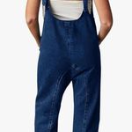 Denim High Roller Pull On Jumpsuit Overalls Baggy Loose Fit Adjustable Straps Blue Photo 1
