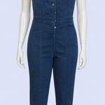 Haute Monde Denim Jumpsuit with Wide Straps Photo 0