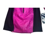 Vintage 90s Barbiecore Chia Pink Purple Leather Zip Bodycon Mini Dress Sz L NEW Size L Photo 2