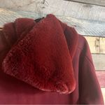 ZARA  Burgundy 1/4 Zip Fur Trim Hoodie‎ Small Photo 5