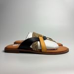 Yellow Box  Wist Leather Thong Sandals in Natural Photo 6