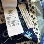 J.Crew  white with blue ribbon block print tie-front ruffle top S Photo 9