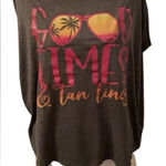 Bella Canvas  size 2XL grey “Good time and tan lines” graphic tank top EUC worn Photo 0