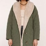 Heartloom Evaline Quilted Belted Tie Waist Sherpa Teddy Trim Coat Jacket Small Photo 0