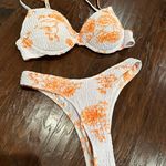 White And Orange Swimsuit Size M Photo 0