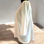 J. Jill Small White Tunic High Low 3/4 Sleeve Eyelet Pleated Accent Boho Casual Photo 1