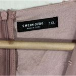 SheIn  Curve Dress Women's 1X Pastel Pink Chiffon Coquette Cottagecore Romantic Photo 2