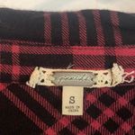 Plaid Long Cardigan Type Shirt Jacket Black Photo 2