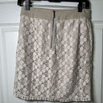 Kensie Skirt Womens Size 4 Lace overlay Lined Beige Back Zipper Lining Torn Photo 3