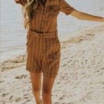 Roolee  Linen Wylie Stripe Belted Romper Photo 12