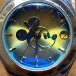 Disney Mickey Mouse Silver Tone Holographic Bracelet Watch From 1990s - Works Photo 3