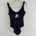 Aerie Ribbed Knot One Piece Swimsuit Full Coverage Black Small Photo 5