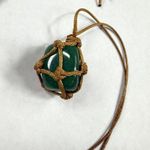 Green Color Stone Necklace in Netted Cord Unisex One Size Casual Cord Photo 11