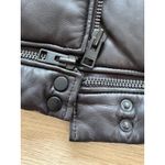 AllSaints Delaney Slim Fit Puffer Leather Biker Jacket black Sz UK8 US 4 WARM Photo 6