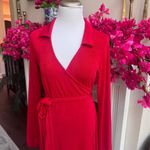 Wild Fable  Elegant Red Wrap Dress Size Medium Photo 4