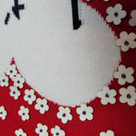 Talbots  VALENTINE'S DAY RED JE' TAIME HEART 3D FLOWER BEAD ACCENTS SWEATER XS Photo 4