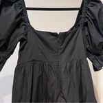 EXPRESS  Black Baby Doll Puff Sleeve Mini Dress Photo 2