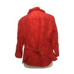 Chico's Chico 1 Women Blouse 3/4 Sleeve Orange Wrinkle Fabric Texture Photo 5