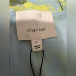 Cinq A Sept $495 Floral Peeta Dress Neon Green Blue Fairy Bohemian Resort Size 6 Photo 6