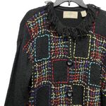 Design Options Philip Jane Gordon Sz L Embroidered Long Black Cardigan Sweater Size L Photo 3