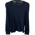 Architect Long Sleeve Ribbed Blouse With Puffy Sleeve Black Size M Photo 0