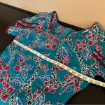 Hilo Hattie Hawaiian midi/maxi dress, turquoise and red, tropical print sz 14 Blue Photo 8