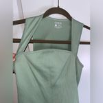 OQQ Women's 1 Piece Bodysuit Sexy Ribbed Strappy Square Neck Sleeveless Sz Large Green Photo 11