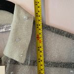 ZARA NWT  Sparkle Beaded Pearl Silver Short Sleeve Button Down Shirt Small Medium Photo 8