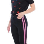 Escada Sport Black Skinny Jeans with Pink Metallic Glitter Stripe Size undefined Photo 0