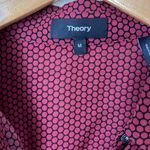 Theory Maroon Dotted Silk Blouse Photo 6