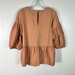 Prologue  Peplum Hem Puff Sleeve Babydoll Fit Blouse Cotton Large L Office Photo 5
