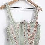 We Wore What Seamed Floral Striped Corset Top Pastel Green Women's Small Photo 2