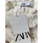 ZARA COTTON ECRU BALLOON SLEEVES KNEE MIXED POINTELLE LACE KNIT ROMANTIC DRESS M Photo 8