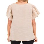 CES FEMME Contrast Polka Dot Blouse Top in Golden Yellow Size 3X New w/o Tag Photo 11