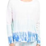 Splendid Tie Dye Loungewear Top Long Sleeve Sweatshirt Size M NWT $148 Photo 1