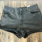 Levi Strauss Black high rise cuffed Frayed Hem Jean Shorts cut off grunge sz 33 Photo 0