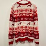 Aldi gear! Red and White Snowflake Cardigan Christmas Sweater! Oversized small Size M Photo 3