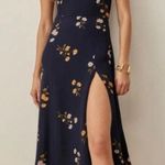 Reformation Fulton blue floral midi dress with slit Photo 0
