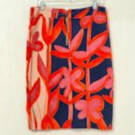 Maeve by Anthropologie Cordyline Pencil Skirt Sz Large Floral Stretch Navy Coral Photo 2