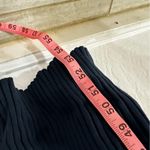 Hera Collection  Blue Form Fit Knit Ribbed Plunge Neckline Backline Maxi Dress L Photo 5