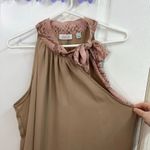 Sweet Pea  NY&CO tan pink reptile animal print tie neck loose tunic high low top Photo 1